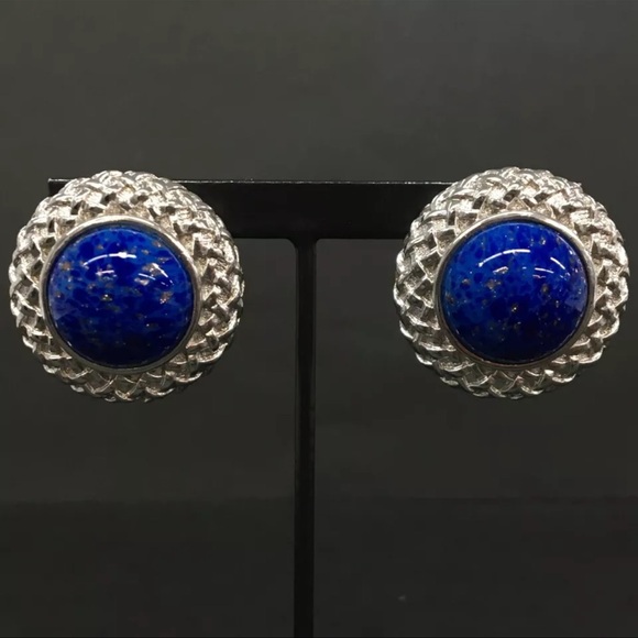 Burberrys Blue Silver Tone Earrings - Picture 2 of 11